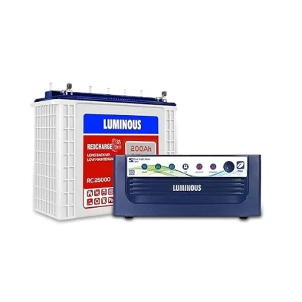 Luminous Eco Volt Neo 1550 Sine Wave Inverter with Red Charge RC 25000 200Ah Battery