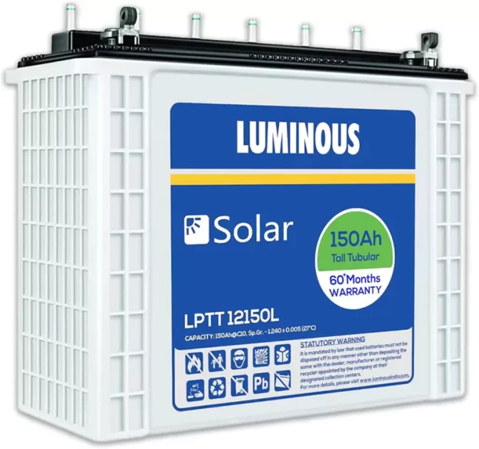 LUMINOUS Solar LPTT12150L Tall Tubular Battery (150Ah)