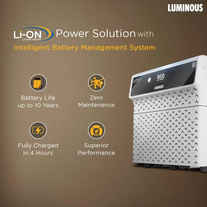 Luminous Lion 1250 Sine Wave Inverter with Integrated Lithium-Ion Battery for Home